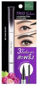 Trio Slim Lashbrow Cara & Eyeliner 01 Maxi Black