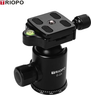 TRIOPO D-2A Fotografie Bal Hoofd Aluminiumlegering Panoramisch Hoofd Statief Balhoofd voor Camera 1/4inch Schroef voor DSLR ILDC Camera