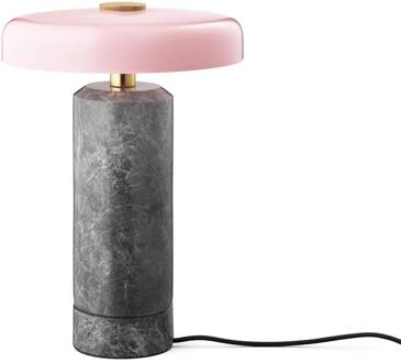 Trip LED oplaadbare tafellamp, grijs / roze, marmer, glas, IP44 zilver, roze