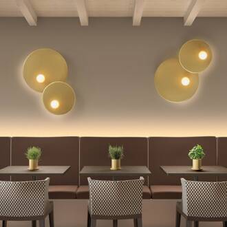 Trip wandlamp 2-lamps goud mat mat goud, opaal