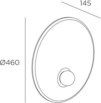 Trip wandlamp Ø 46cm zwart metallic-zwart, opaal