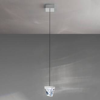 Tripla LED hanglamp kristal aluminium helder, aluminium gepolijst