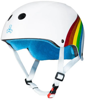 Triple Eight The Certified Sweatsaver Helmet Rainbow White - Skate Helm