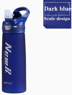 Tritan Plastic Waterfles Voor Drinken Sport Waterbottle Met Stro Draagbare Drinkware Fles 750Ml 600Ml Lekvrij Bpa Gratis 600ml / blauw Water bottle