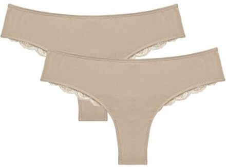 Triumph 2 stuks Lovely Micro Brazilian String * Actie * Beige,Zwart - Medium