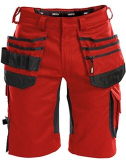 Trix Korte Werkbroek Stretch | Korte Werkbroek Rood/Zwart - NL:62 BE:58