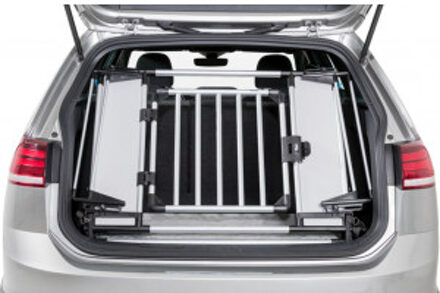 Trixie kofferbak hek aluminium / kunststof grijs / zwart 94-114x69 cm