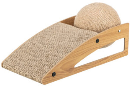 Trixie krabhelling mdf met krabkarton en juten bal Per stuk