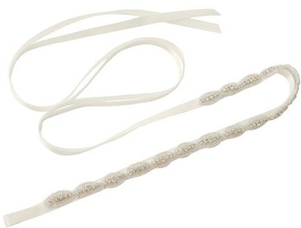 Trixy S102 Riem Voor Vrouwen Trouwjurken Sash Riem Hoofdband Patch Fabriek Direct Bruids Riem Kralen Applique uit wit