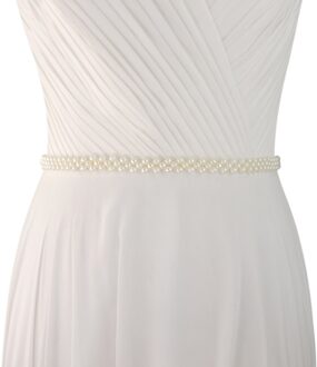 Trixy S398 Elegante Ketting Riem Voor Vrouw Kralen Parels Riemen Voor Jurken Pearl Riemen Voor Dames Meisjes Sash Riem Vlakte bruids Riem