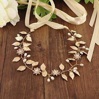 Trixy SH110 Prachtige Gouden Bladeren Bruiloft Riem Legering Bloem Bruids Riem Kralen Riemen Voor Bruidsjurken Jewel Riem Riem champagne