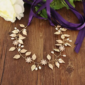 Trixy SH110 Prachtige Gouden Bladeren Bruiloft Riem Legering Bloem Bruids Riem Kralen Riemen Voor Bruidsjurken Jewel Riem Riem paars