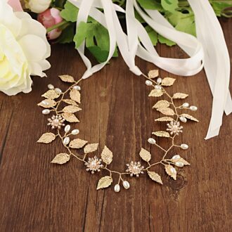 Trixy SH110 Prachtige Gouden Bladeren Bruiloft Riem Legering Bloem Bruids Riem Kralen Riemen Voor Bruidsjurken Jewel Riem Riem uit wit