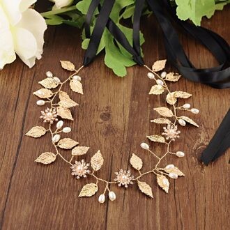 Trixy SH110 Prachtige Gouden Bladeren Bruiloft Riem Legering Bloem Bruids Riem Kralen Riemen Voor Bruidsjurken Jewel Riem Riem zwart