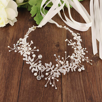 Trixy SH233-S Bruiloft Riem Strass Riem Diamant Jurk Riem Luxe Kristal Riem Zilveren Diamant Riem Voor Vrouwen Riem uit wit