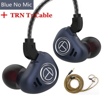 Trn V90 4BA + 1DD Hybrid Metal In Ear Oortelefoon Hifi Iem Dj Monitor Running Sport Oortelefoon Oordopje Headset Headplug BA5 V80 Zsx C12 blauw nee mic T1