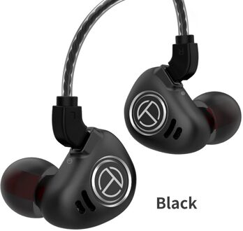 Trn V90 4BA + 1DD Hybrid Metal In Ear Oortelefoon Hifi Iem Dj Monitor Running Sport Oortelefoon Oordopje Headset Headplug BA5 V80 Zsx C12 zwart nee mic