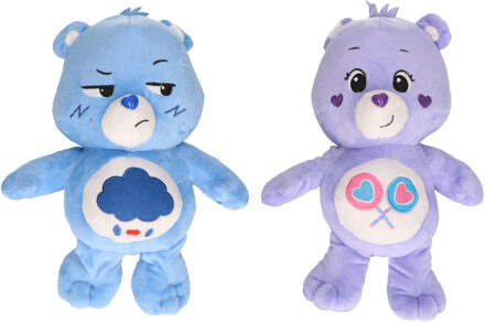 Troetelbeertjes Set van 2 Troetelbeertjes blauw en paars 28 cm - Knuffelpop