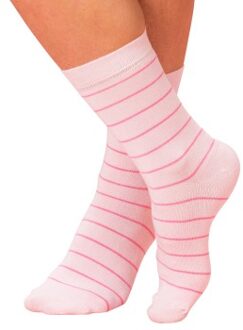 Trofe Bamboo Small Stripe Socks 2 stuks * Actie * Zwart,Grijs,Roze,Blauw - Maat 35/38,Maat 39/42