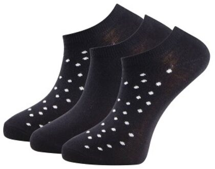 Trofe Cotton Dot Sneaker Socks 6 stuks Zwart,Wit - Maat 35/38,Maat 39/42