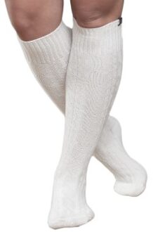 Trofe Cotton Knee High Sock 2 stuks * Actie * Grijs,Wit - Maat 39/42
