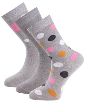 Trofe Cotton Printed Socks 3 stuks * Actie * Zwart,Grijs,Blauw,Versch.kleure/Patroon - Maat 35/38,Maat 39/42