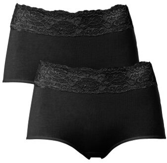 Trofe Lace Trimmed Maxi Briefs 2 stuks Zwart,Wit,Geel,Beige,Rood - Small,Medium,Large,X-Large,XX-Large,3XL