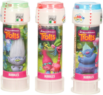 Trolls 3x Trolls/trollen bellenblaas flesjes met bal spelletje in dop 60 ml voor kinderen