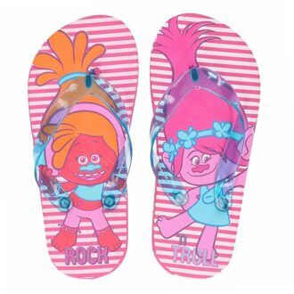 Trolls flip flops roze streep 27/28 (4-6 jaar)