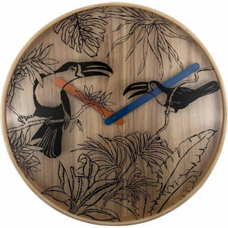 Tropical Birds Wandklok Ø 40 cm Beige