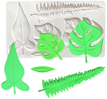 Tropical Theme Palm Leaves Silicone Mold Clay Fondant Mold DIY Sugarcraft Cookies Chocolate Mold Baking Cake Decorating Tool