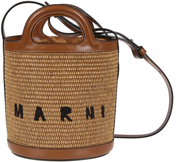 Tropicalia Mini Bucket Tas Marni , Brown , Dames - ONE Size