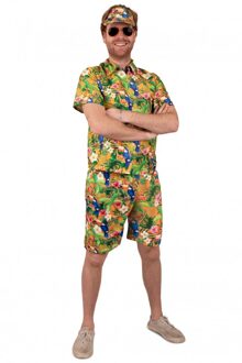 Tropische Korte Broek Hawaii Toekans Oranje Oranje, Multikleur - Print