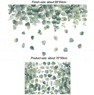 Tropische Plant Blad Muurstickers Pvc Woonkamer Slaapkamer Studie Venster Art Mural Keuken Diy Zelfklevend Papier Thuis decoratie