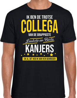 Trotse collega van de leukste en beste kanjers cadeau t-shirt zwart voor heren - kado voor een collega / medewerker XL