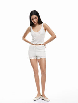 TROUSERS Koton Crocheted Mini Shorts Ecru