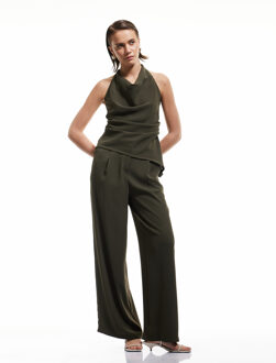TROUSERS Koton High-Rise Palazzo Pants Kaki