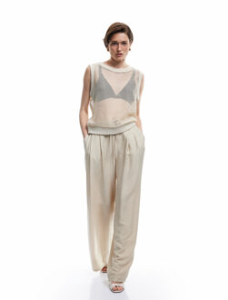 TROUSERS Koton Palazzo Pants Beige