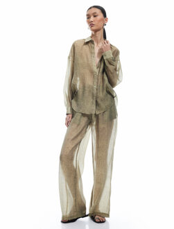 TROUSERS Koton Sheer Wide Leg Pants Kaki