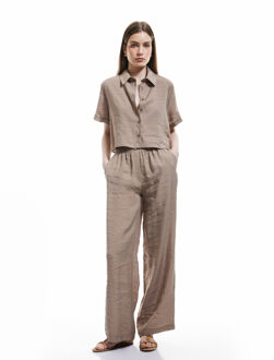 TROUSERS Koton Straight Wide Leg Trousers Taupe