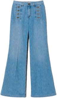 Trousers Twinset , Blue , Dames - W28,W30,W26,W27