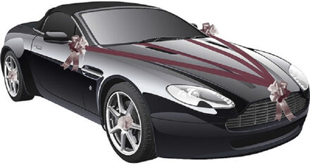 Trouwauto decoratie lint - bordeaux rood - bruiloft benodigdheden - Feestdecoratievoorwerp
