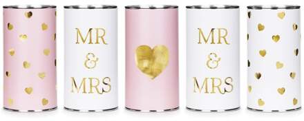 Trouwblikken Mr And Mrs (5st) Multikleur - Print