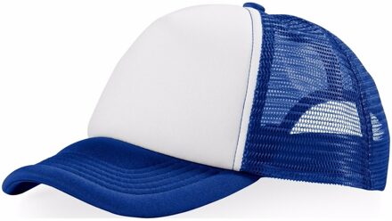 Truckers baseball cap of petje - blauw/wit - voor volwassenen - verstelbaar - mesh stof