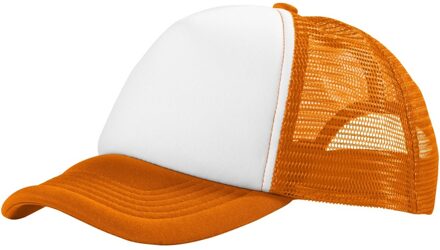 Truckers cap oranje/wit voor volwassenen