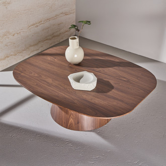 Trude deens ovale houten salontafel bruin - 120 x 39 cm