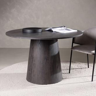 Trude houten eettafel donkerbruin - Ø 120 cm