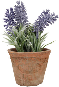 True to Nature Kunstplant lavendel in terracotta pot 15 cm - Kunstplanten Multikleur