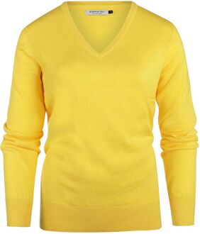 Trui Cashmere Dames V-hals Geel - XL,XXL,L