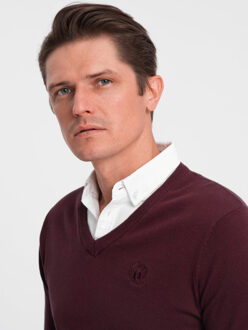 Trui heren vaste overhemd kraag jolympia Bordeaux - L